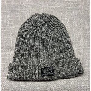 Levis Beanie Hat Grey Soft Fleece Lining Ribbed